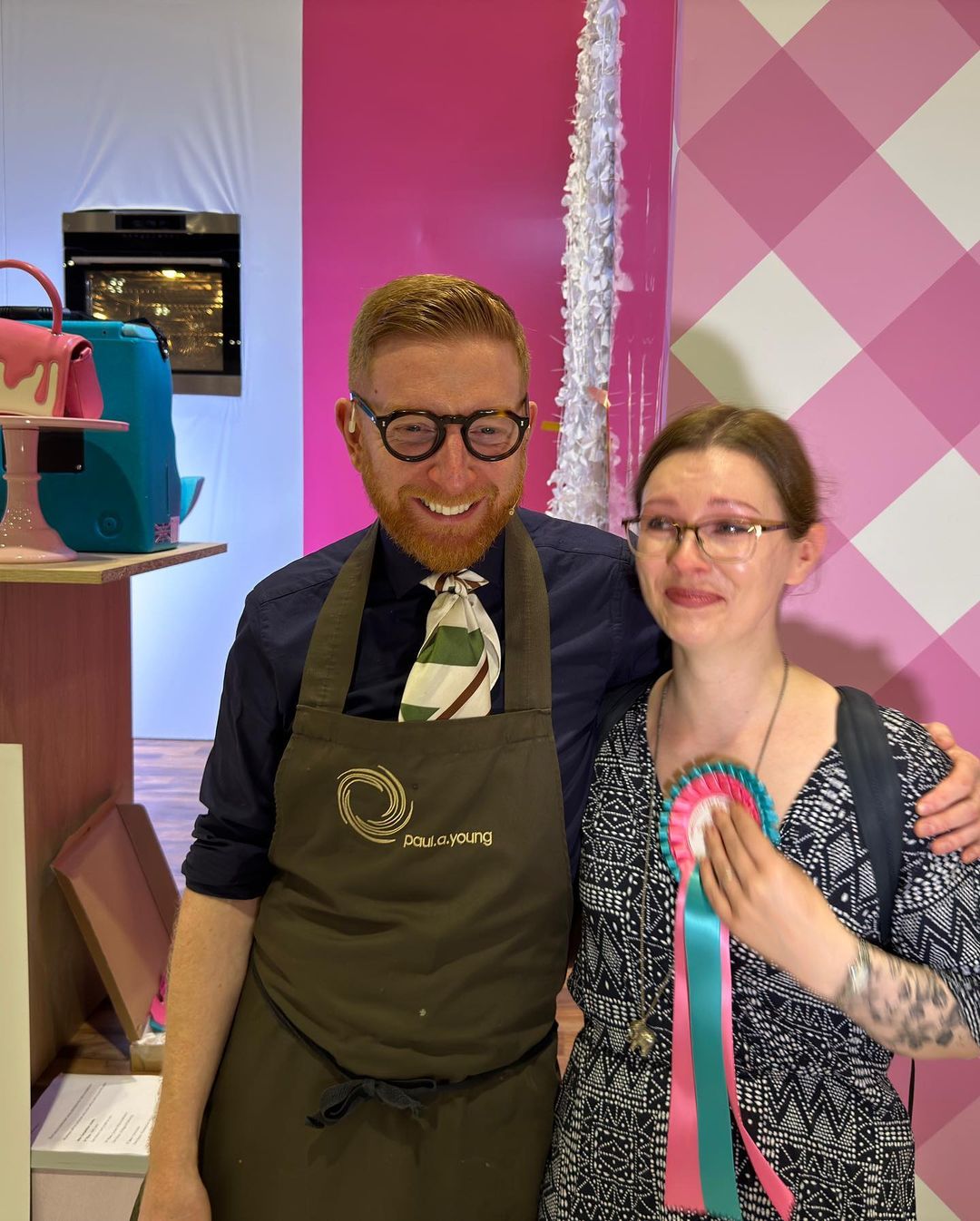 Receiving the first prize in the Cake and Bake Show 2022